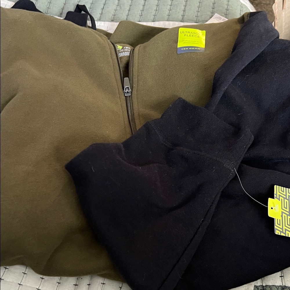 Tek Gear Big & Tall Olive and Black Zip  up Hooded Jacket